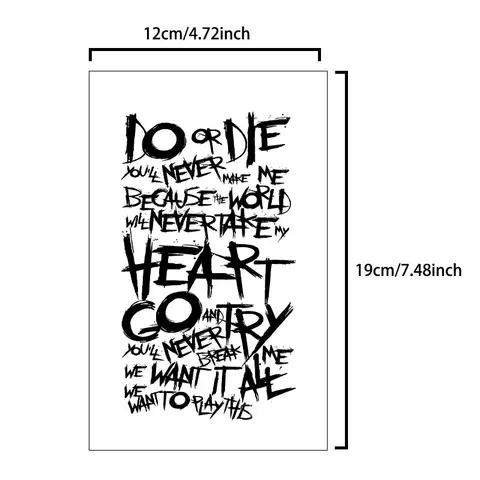 Personlig engelska, graffitistil, långvarig vattentät 1-2 veckor, tillfällig tatueringsklistermärke, realistisk falsk tatuering 8 best sales specialanpassad tatuering - №3