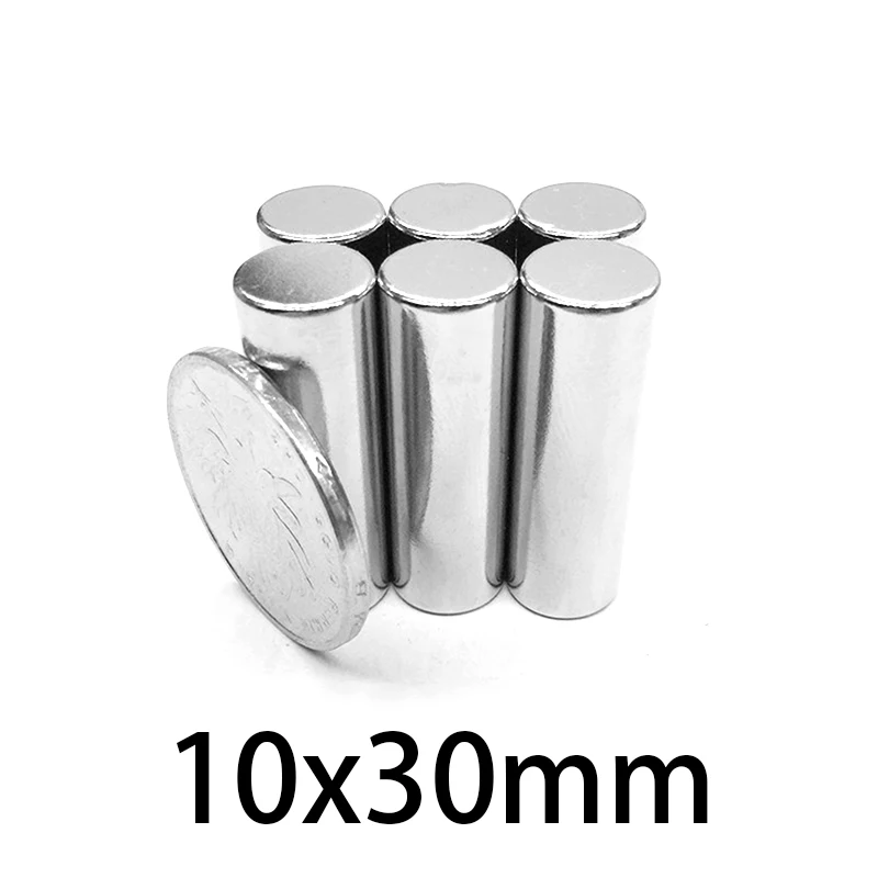 2/5/10/30/50PCS 10x30mm Round NdFeB Neodymium Magnet N35 Super Powerful Small imanes Permanent Magnetic Disc 10mm x 30mm