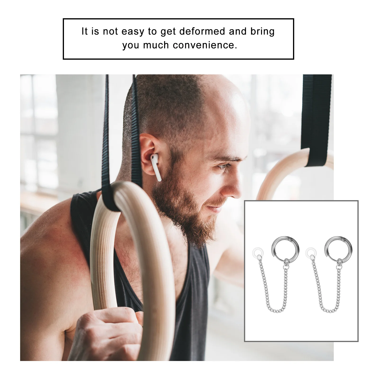

8Pcs Anti-Lost Earphone Chain for Wireless Earbuds Sports Holder Comfortable Earrings for Gym Use