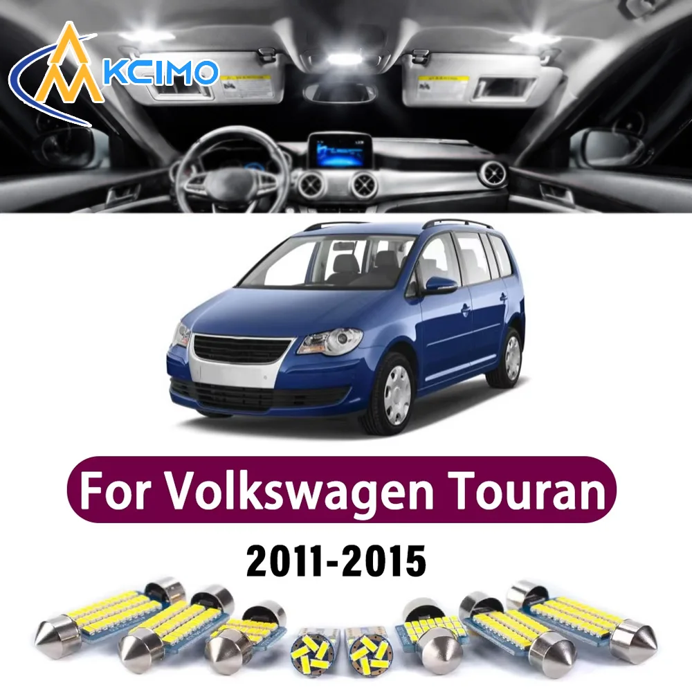 Super Bright LED Interior Lamp Kit For Volkswagen Touran 1T 2011-2015 Error Free Canbus Trunk Reading Mirror Light Bulbs