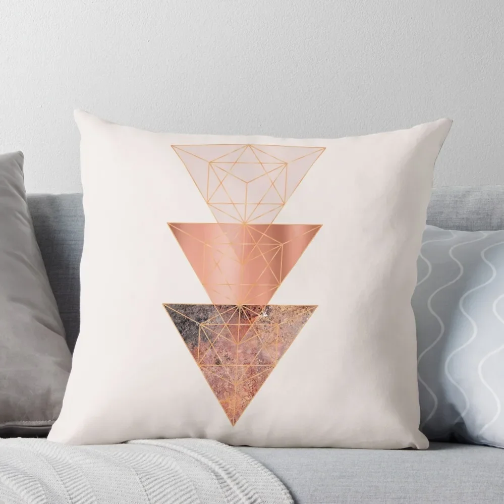 

Blush and Copper Geo Throw Pillow Luxury Pillow Cover Couch Pillows