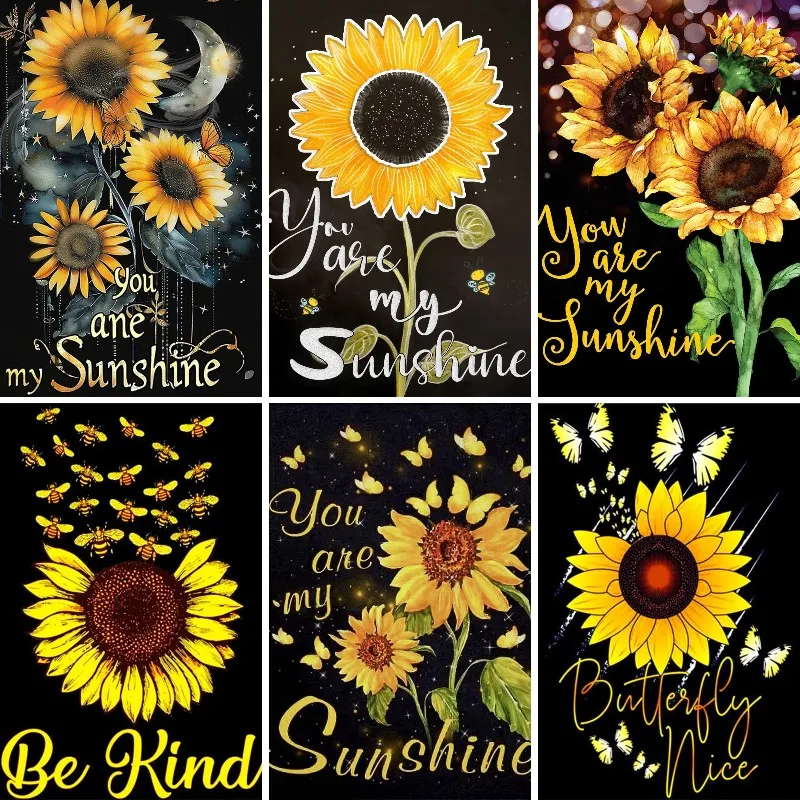 

Diamond Mosaic Paintings Sunflowers, 5D DIY Diamond Painting, Cross Stitch Embroidery Decor, You are My Sunshine ,Full Rhineston
