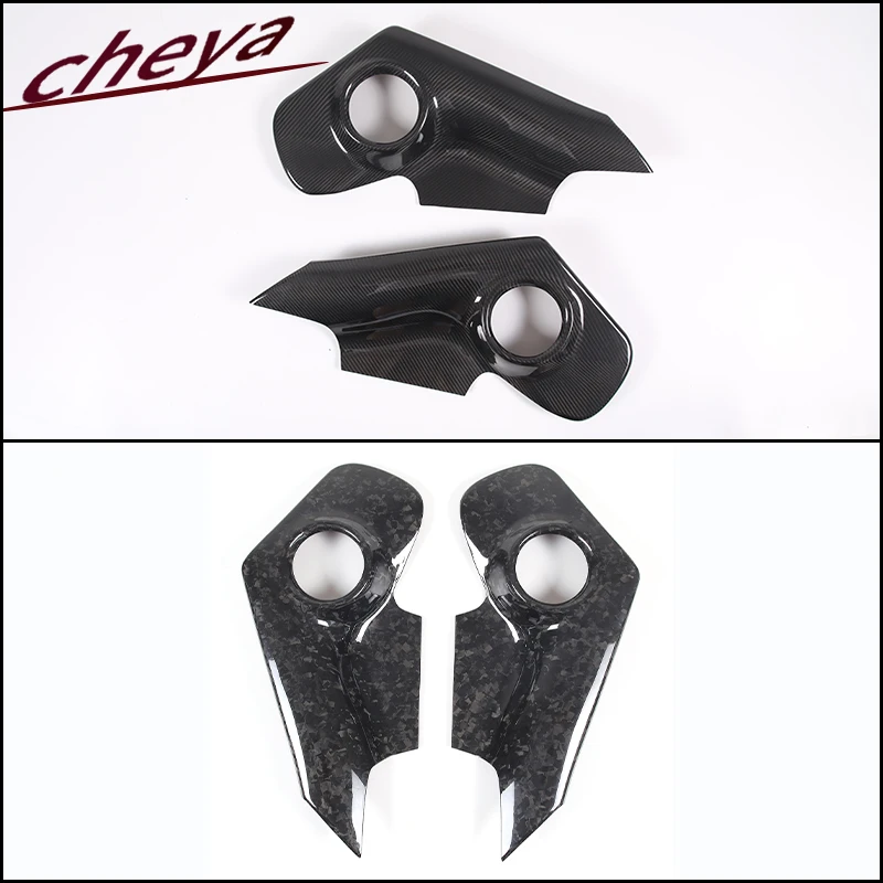 x2 Real Carbon Fiber Car Inner Door Audio Speaker Panel Cover Trim Sticker Suitable for Toyota GR A90 Supra 2019 + Accessories