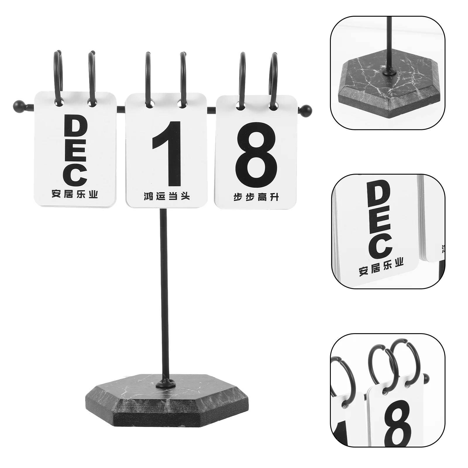 

Desktop Calendar Household Accessories Wrought Iron for Home Perpetual Reusable Standing