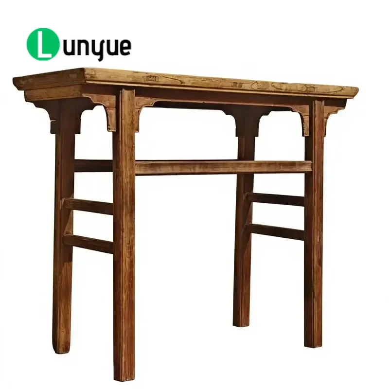 Solid Wood Rectangular Entrance Table Antique Farmhouse Style Durable Eco Friendly Console for Living Room Hallway
