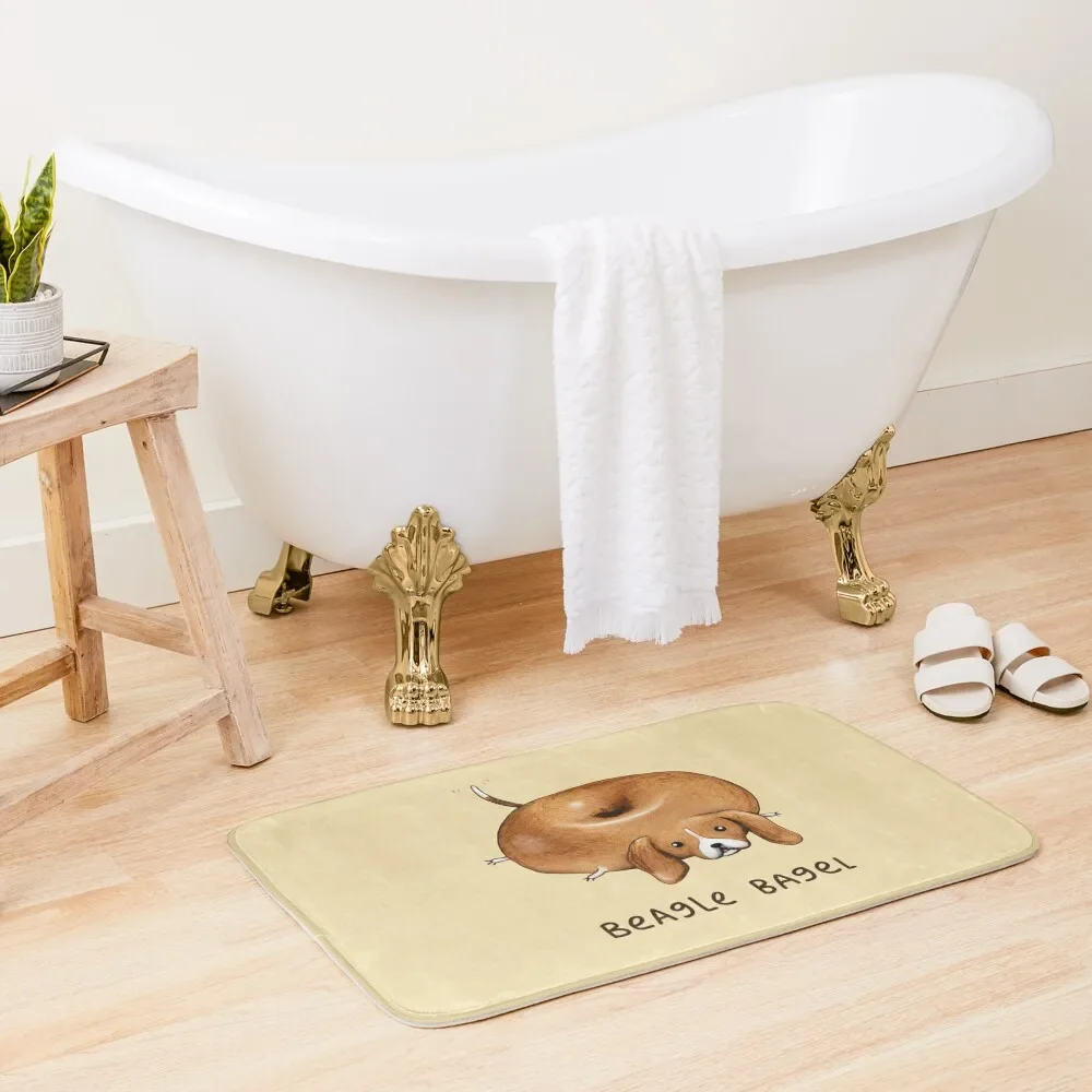 

Beagle Bagel Bath Mat Bedroom Carpet Non-Slip Bathroom Floor Toilet Waterproof Bathroom Rugs Mat