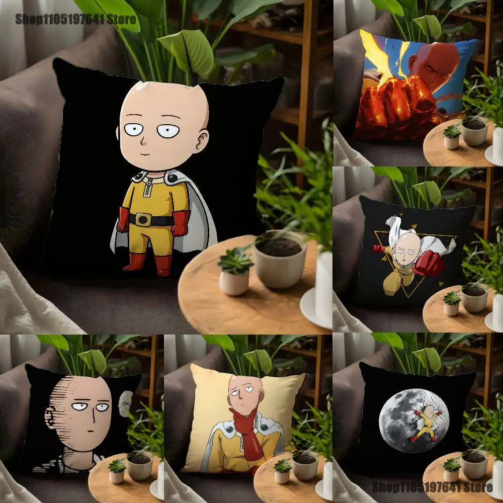 

One P-Punch Man Saitama Pillow Case For Sofa Decor Car Office Room Printing Cushion Cover Decorations and Protector