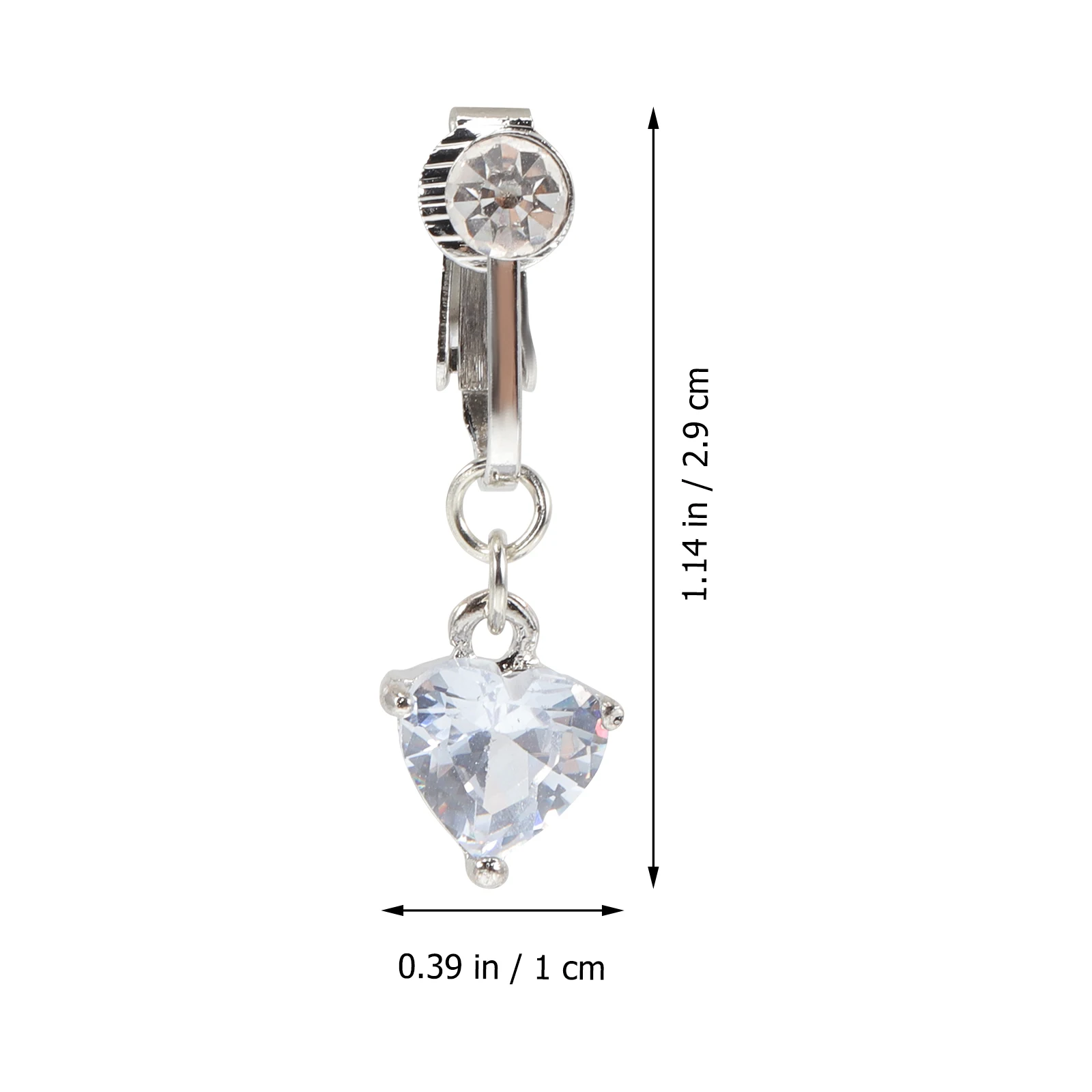 مشبك حلقة البطن المزيف على حلقة السرة غير المثقوبة للنساء المتدلية من الزركون على شكل زر البطن مجوهرات إكسسوار مهرجان الرقص #1