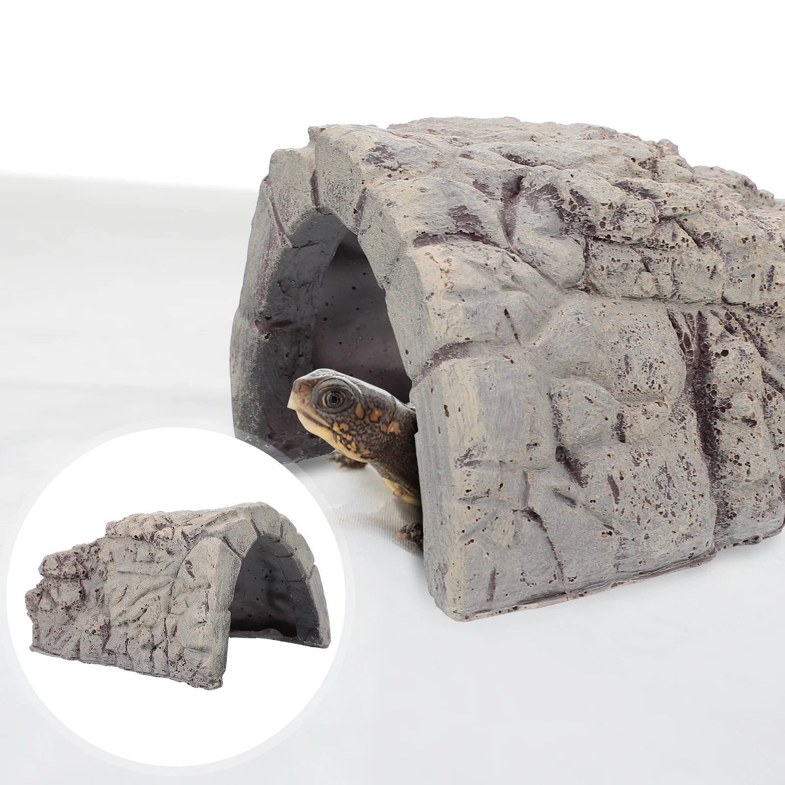 

Small Lightweight Box Supply Reptile Escaping Cave Simulation Stone Cave Decor Reptile Hide Habitat