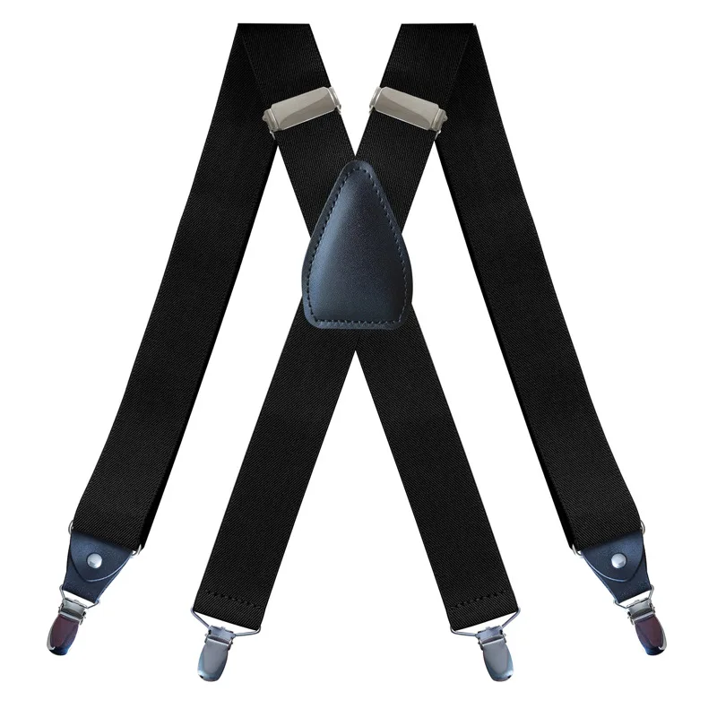 Gentleman suspenders Men's European and American vintage yuppie stretch cross dress pants non-slip suspenders 4 clip fasteners