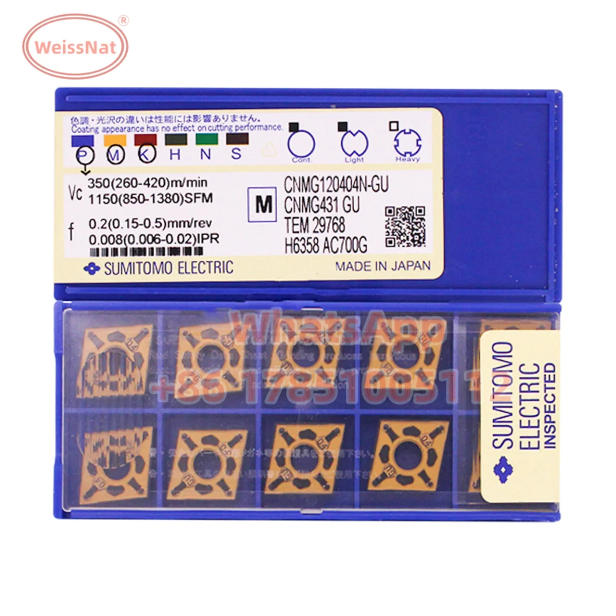 

Карбидная вставка SUMITOMO CNMG120404N CNMG120408N AC700G AC2000 AC3000 AC4015 AC5015S, вставки CNMG