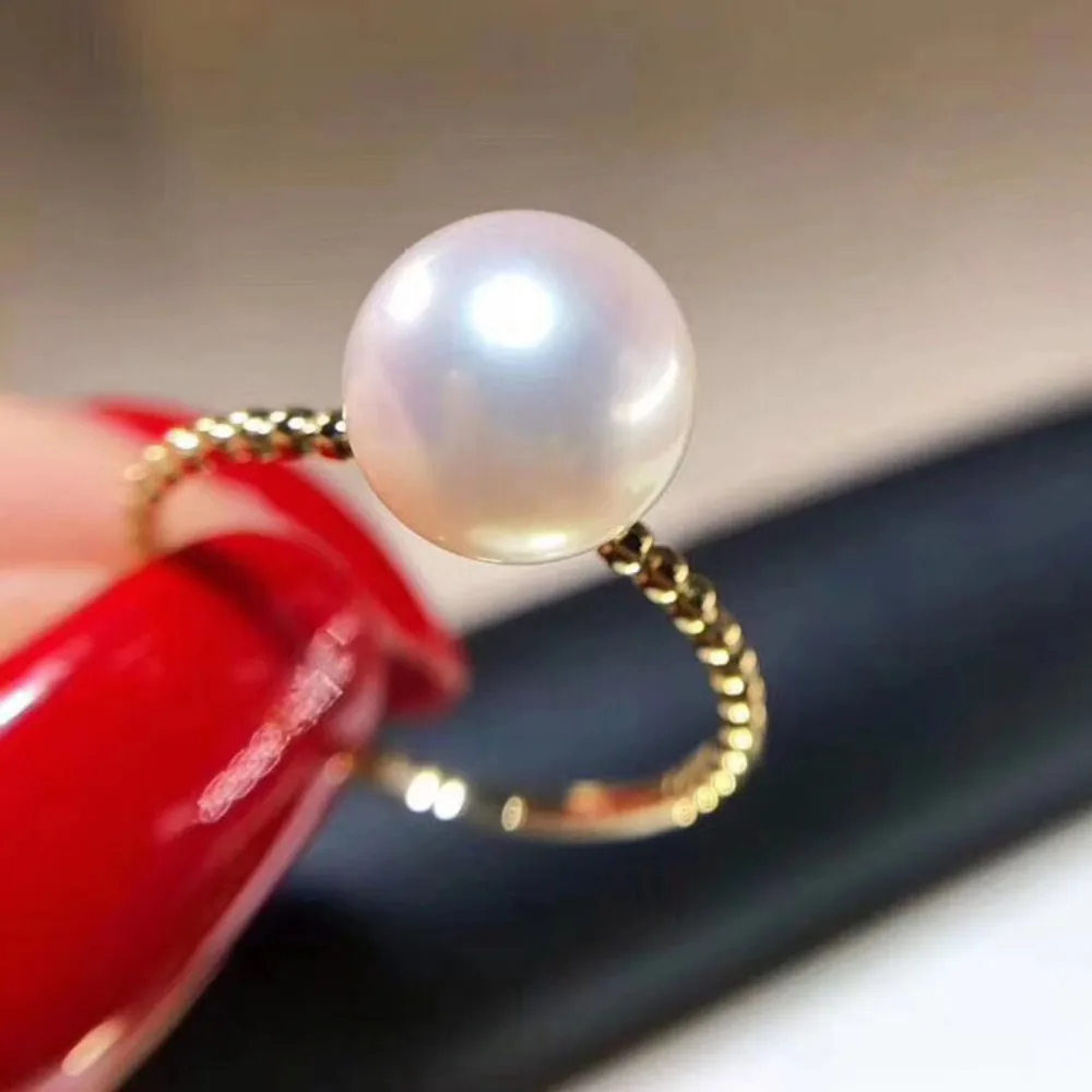 

3pcs DIY Pearl Accessories 925 Silver, Natural Pearl Ring Empty Holder K Gold Ring Women, with 5-8mm Round Flat Beads