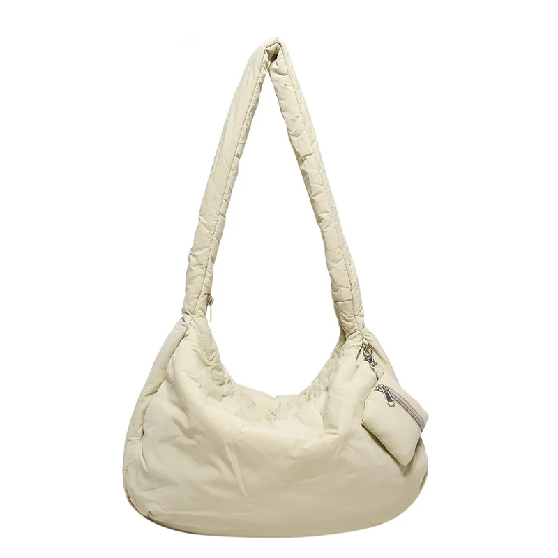 

Padded Nylon Tote Bag for Women Large Capacity Lazy Style Shoulder Handbag Casual Crossbody Lightweight Puffy Purse