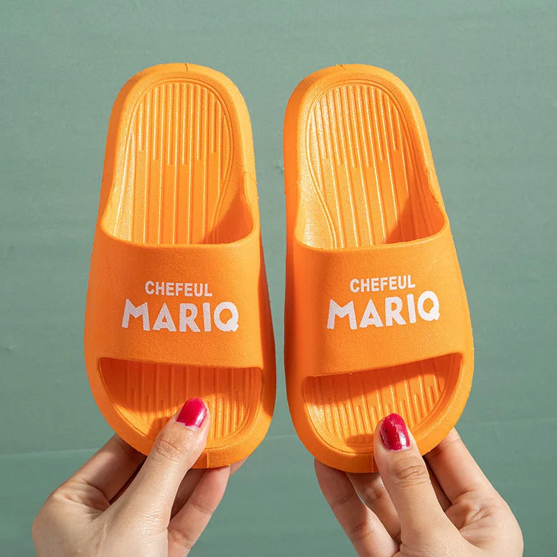 Summer Children Solid Color Soft Slippers Comfortable Breathable Non-Slip Cute Slippers Home Bathroom Beach Slippers Kids Sandal