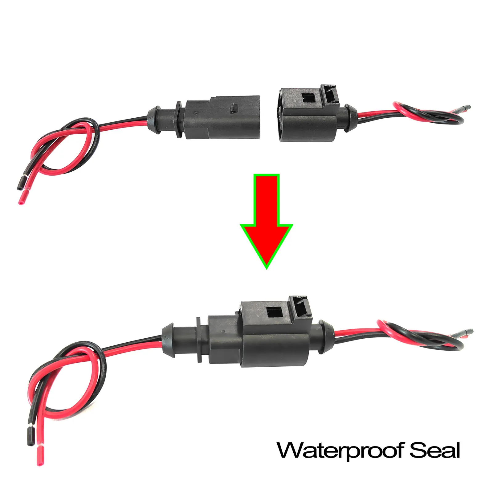 2-Pin Male & Female Connector Sensor Plug For VW Golf Passat SEAT Leon ibiza SKODA Octavia AUDI A3 A4 A6 1J0973802 & 1J0973802