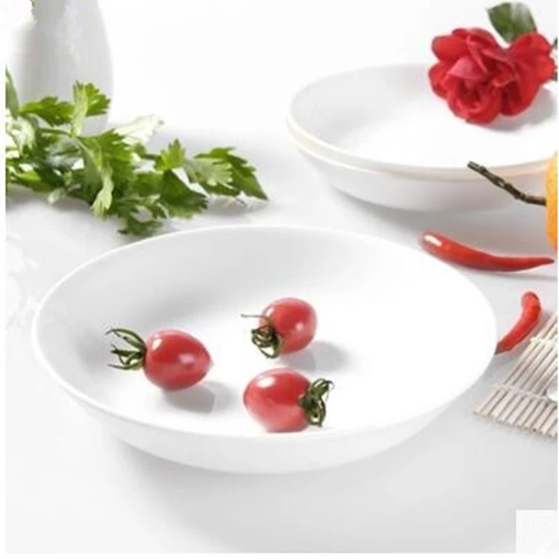 

The white bone china plate rice dish plate household porcelain ceramic disc creative Boiled dumplings