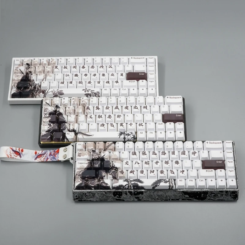 

75 Key Keycap Set From Thick PBT Chinese Three Kingdoms Culture Charecters Themed Keycaps for Mechanical Keyboards D2RC
