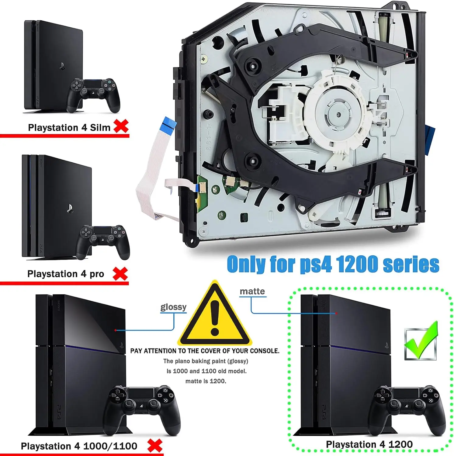 Unidade Óptica Original para PS4 1200, Drive Blu-ray PS4 CUH-1206 12XX 1200 1215a 1216a, Unidade Óptica Interna para Consoles de Jogos