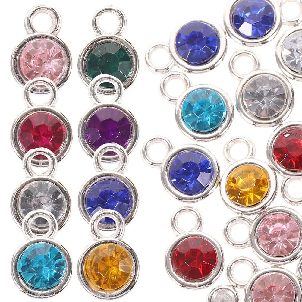 

100Pcs DIY Rhinestone Pendants Gemstone Studded Alloy Charms for Jewelry Making Necklace Bracelet Earring Crafting Holiday Gift