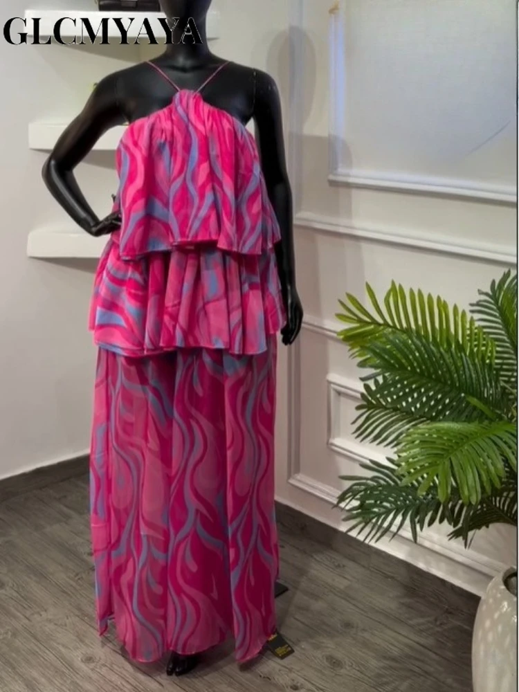 Vestido Largo CM.YAYA 2026 para Mujer, Estampado, con Tirantes Finos, Estilo Maxi, para Primavera, Verano, Vacaciones, Cumpleaños, Playa