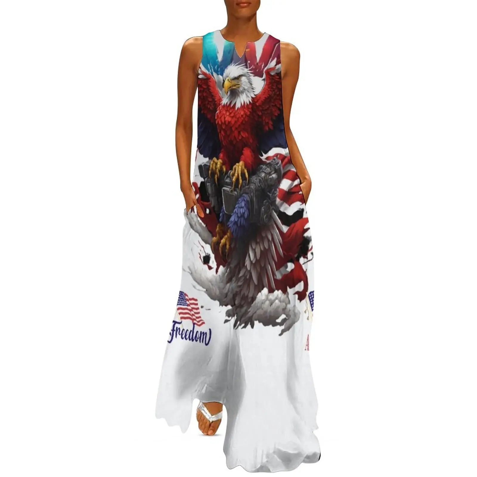 

Eagle Wings American Eagle Design Sticker Long Dress summer dress korean women evening dresses luxury 2025 woman dress