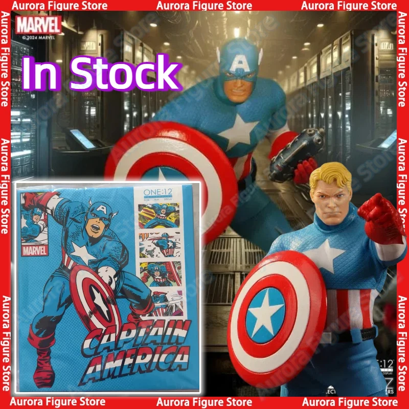 

В наличии Mezco ONE:12 1/12 Капитан Америка Silver Age Edition Аниме Фигурки Игрушки Модель Подарок ПВХ Коллекционер