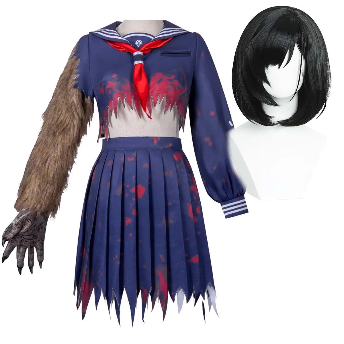 

Women Halloween Shimizu Hinako Cosplay Sailor Uniform Costume or wig