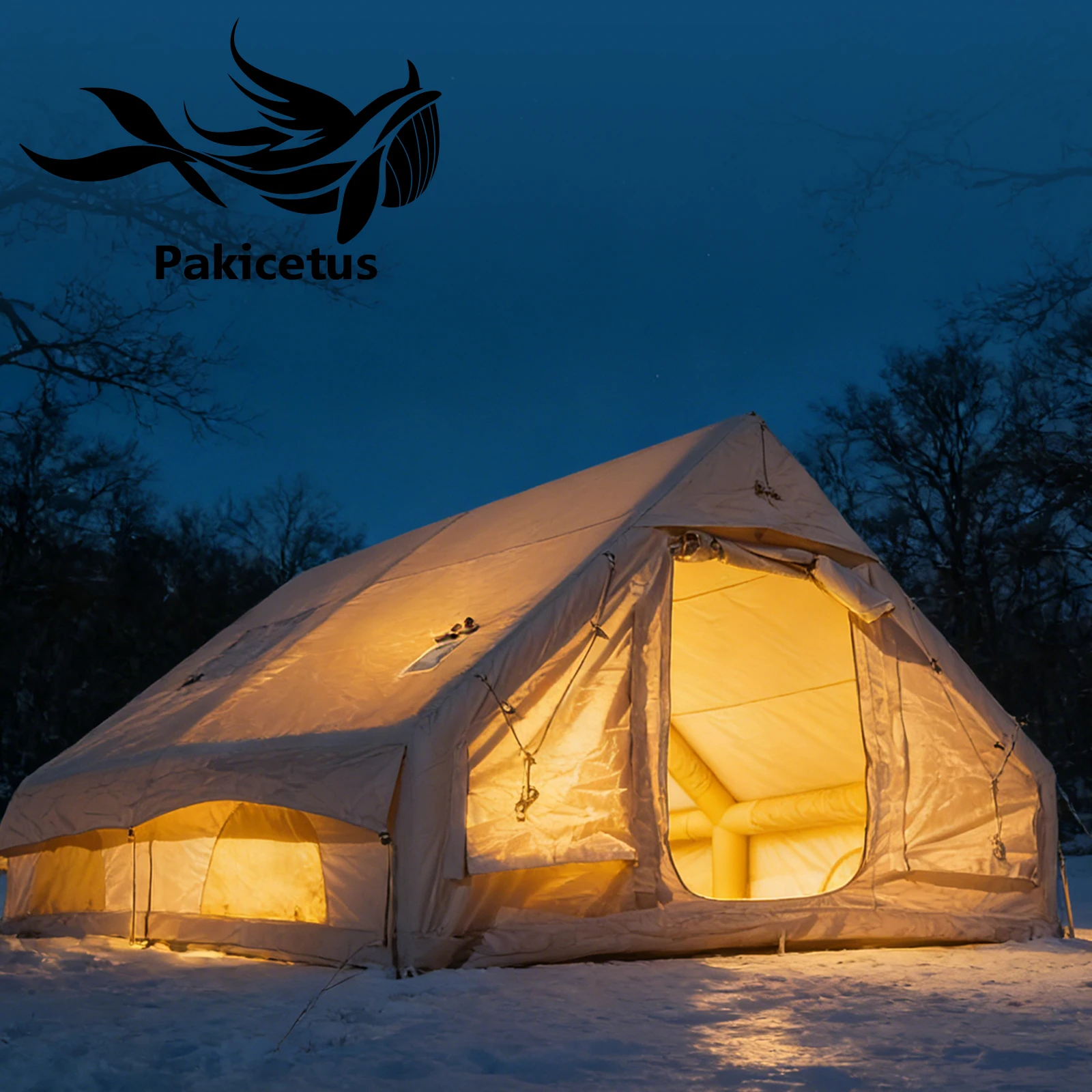 Outdoor Camping And Glamping - PAKICETUS Large Luxury Inflatable Glamping Tent