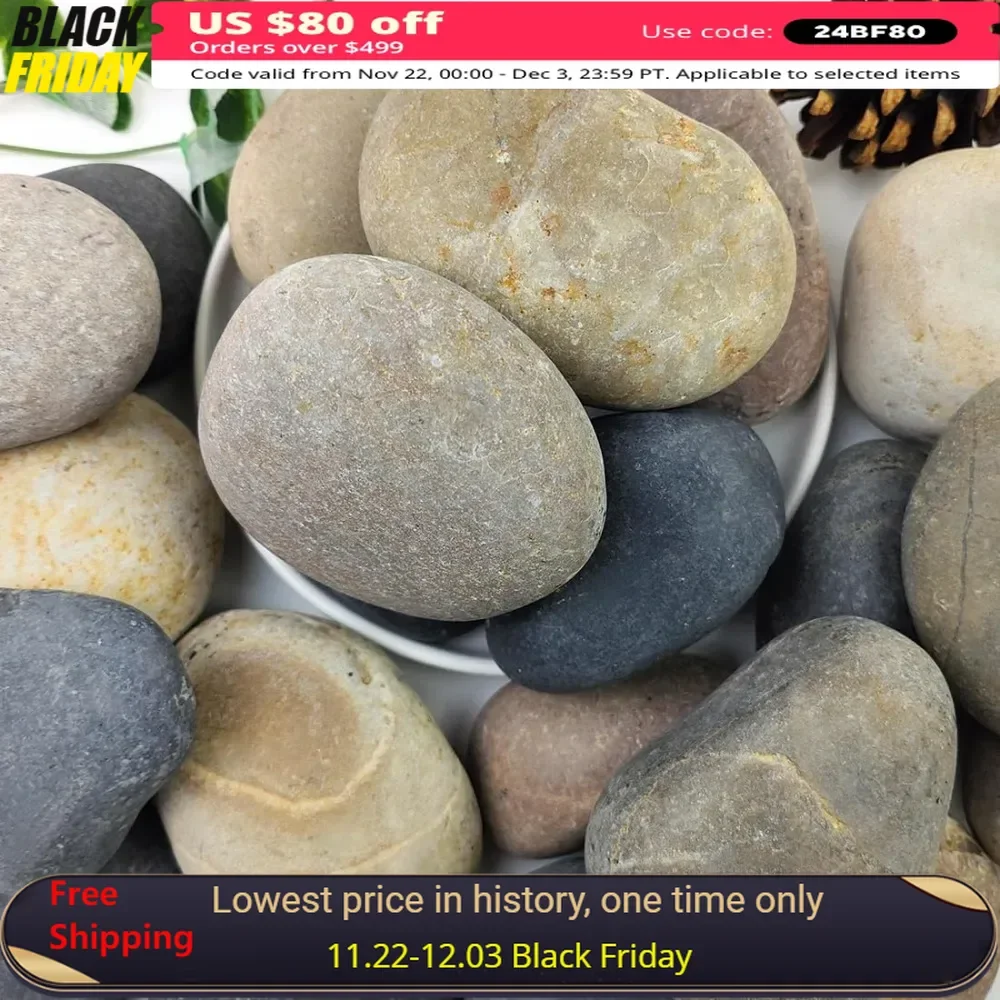 

40lbs 3"-4" Decorative Pebble for Garden, Landscape Design, Natural Hand-Picked Smooth Decorative Pebble