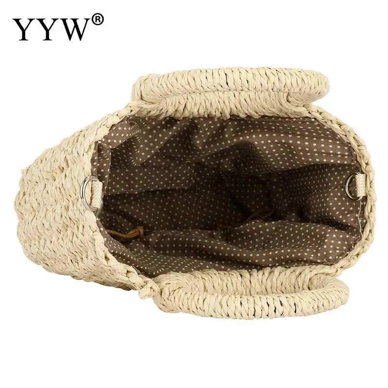 Top Handle Women Straw Woven Handbag Solid Color Summer Beach Hollow Handmade Ladies Bag Crossbody Shoulder Soft Messenger Tote