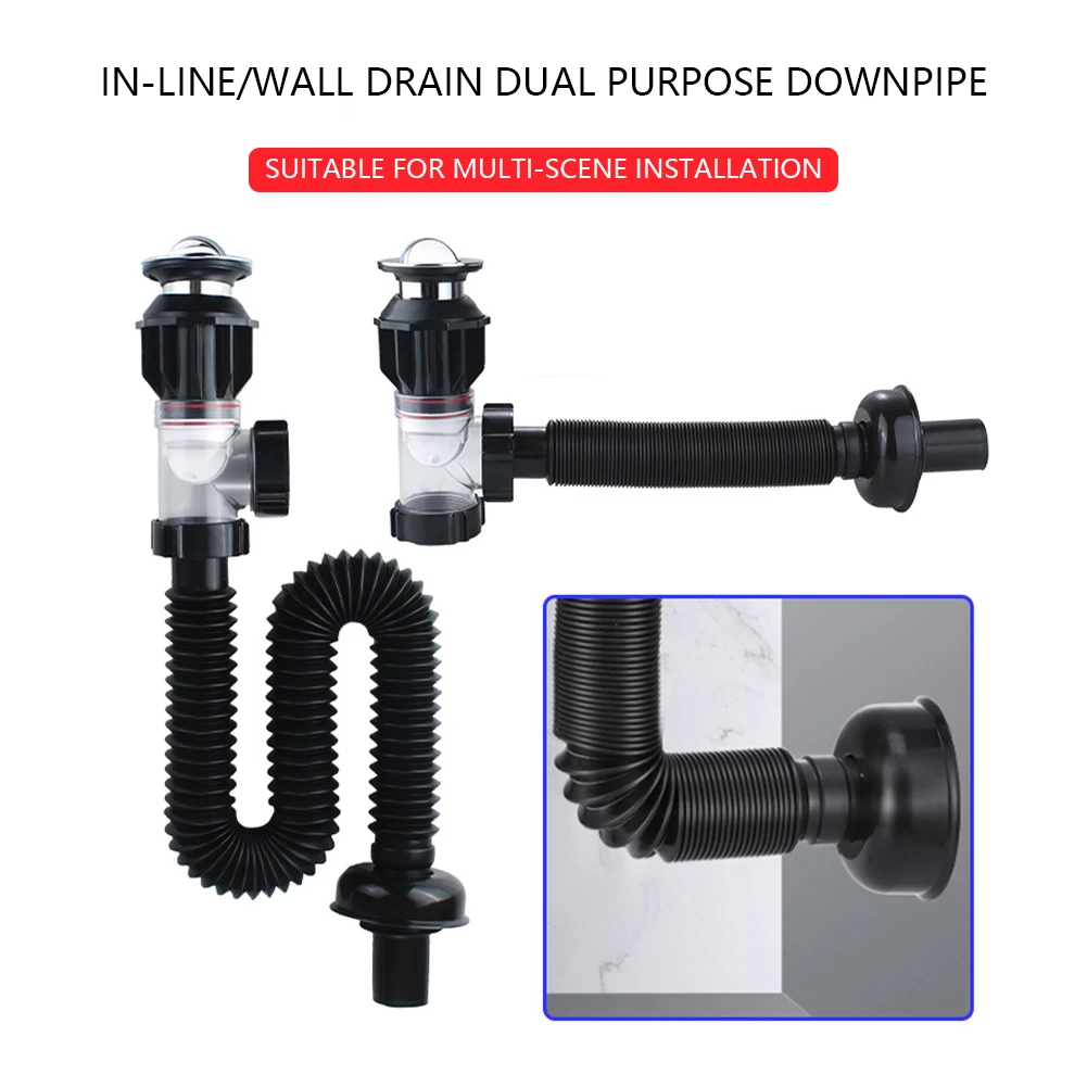 Dreno de pia de cozinha retrátil, filtro desodorizante flexível, pia de banheiro anti entupimento, acessórios de cozinha