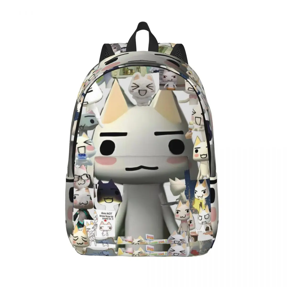 Toro Inoue Cat Backpack Elementary High College School Student Cute Cartoon Bookbag Teens Canvas Daypack Hiking