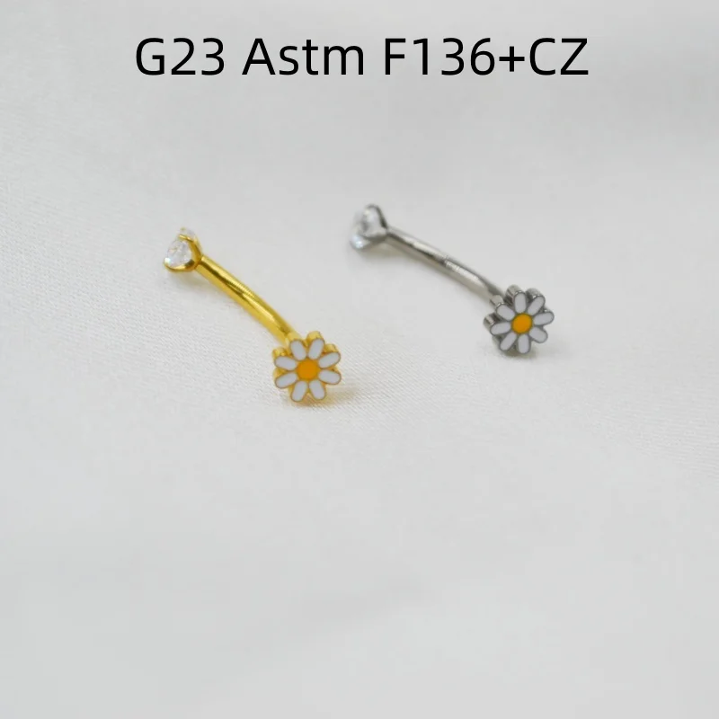 

10pcs 16G G23 Titanium Internal Thread Curve Eyebrow Flower Bar Lip Labret Studs Ear Helix Tragus Rook Ring Piercing Jewelry