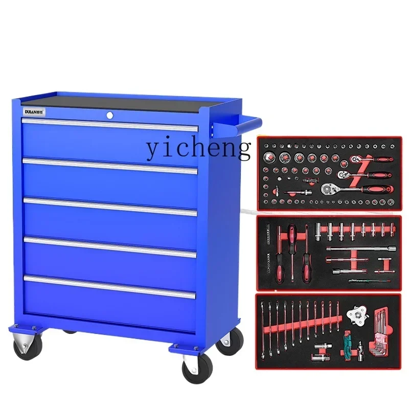 TQH tool cart auto repair toolbox trolley mobile maintenance tool cart drawer tool cabinet