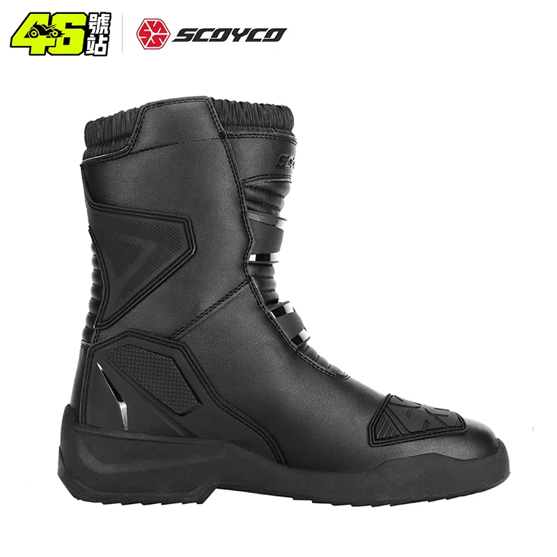 SCOYCO MT038 Motorcycle mid-tube boots riding boots leather TPU protective shell high-tube Protector shoes riding equipment