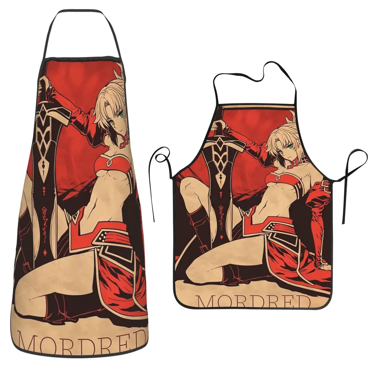 Pinup Mordred Fate Stay Night Anime Apron Chef Cooking Tablier Sleeveless Bib Kitchen Cleaning Pinafore for Women Men Painting