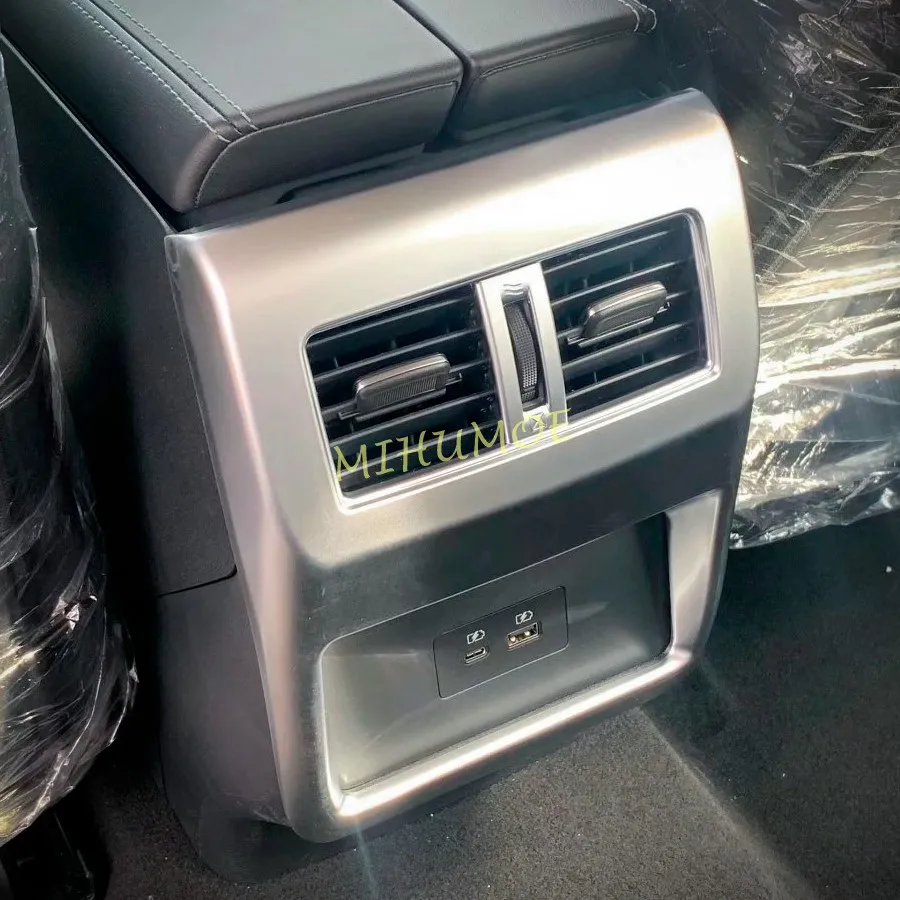 Matte Chrome Car Interior Rear Armrest Air Vent Cover Trims For Nissan Rogue 2021-2026 / X-Trail XTrail T33 2023-2026