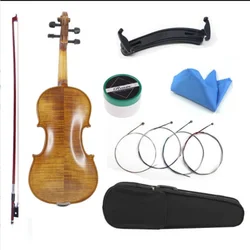 TONGLING Full Size Natural Flamed Maple Hand-craft Advanced Violin Spruce Face Ebony Fitted with Case Bow Mute