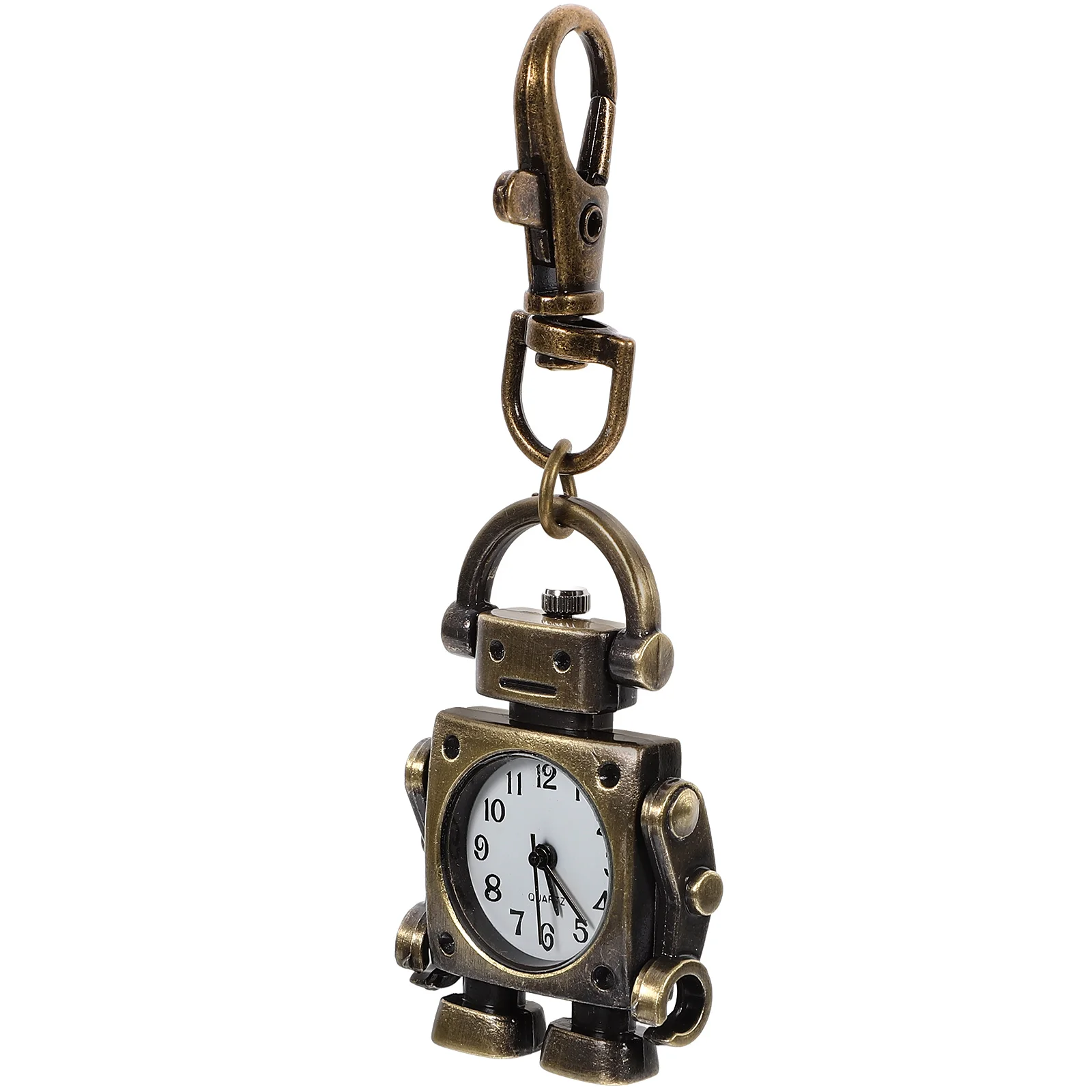 Robot Shaped Keychain Clock Pendant Pocket Watch Durable Long Use Gift Handbag Backpack Accessory