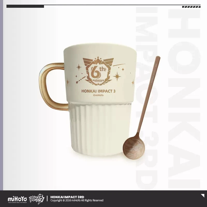 

In Stock miHoYo/Honkai Impact 3 6th Anniversary Cup with Spoon Game Peripheral Animation Accessories Halloween Gift