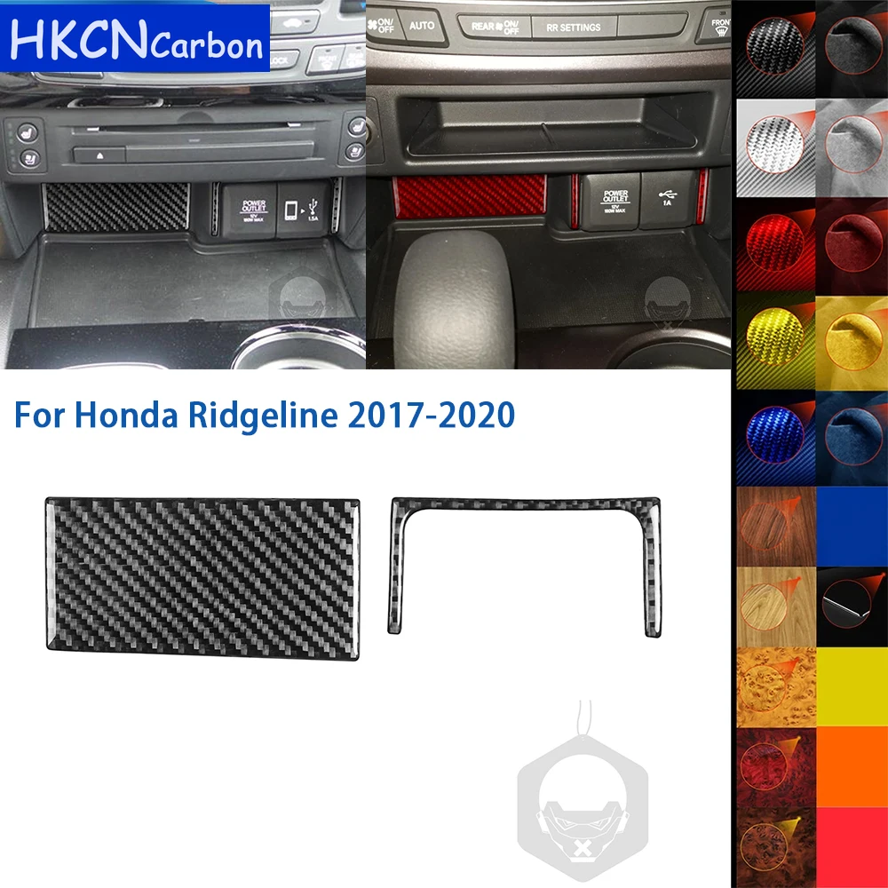 For Honda Ridgeline Pilot 2017-2023 Accessories Carbon Fiber Car Interior USB Port Panel Cover Trim Sticker