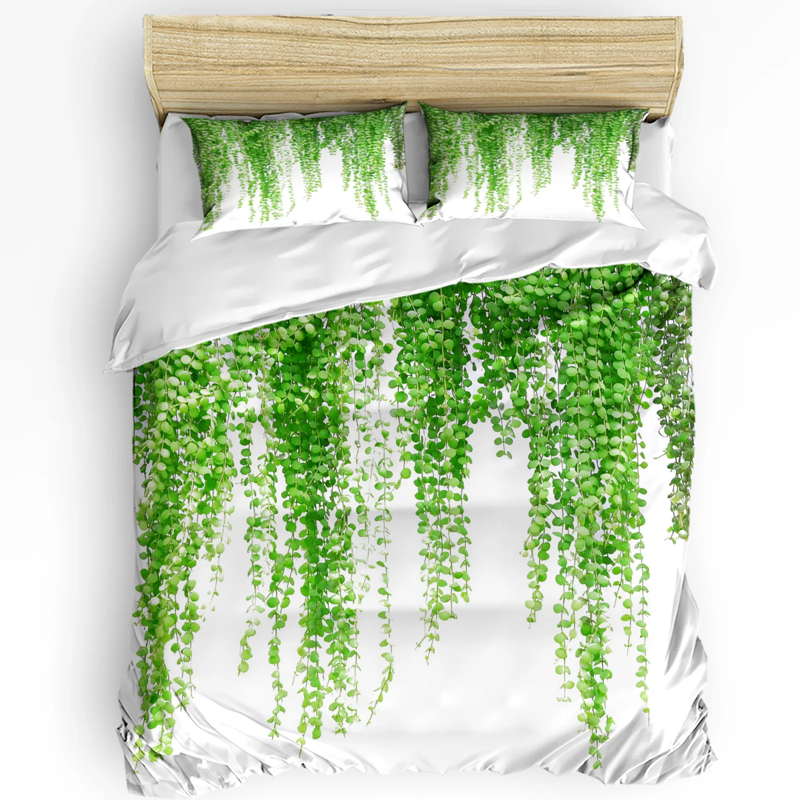 

Plant Green Rattan Leaves Printed Comfort Duvet Cover Pillow Case Home Textile Quilt Cover Boy Kid Teen Girl 3pcs Bedding Set