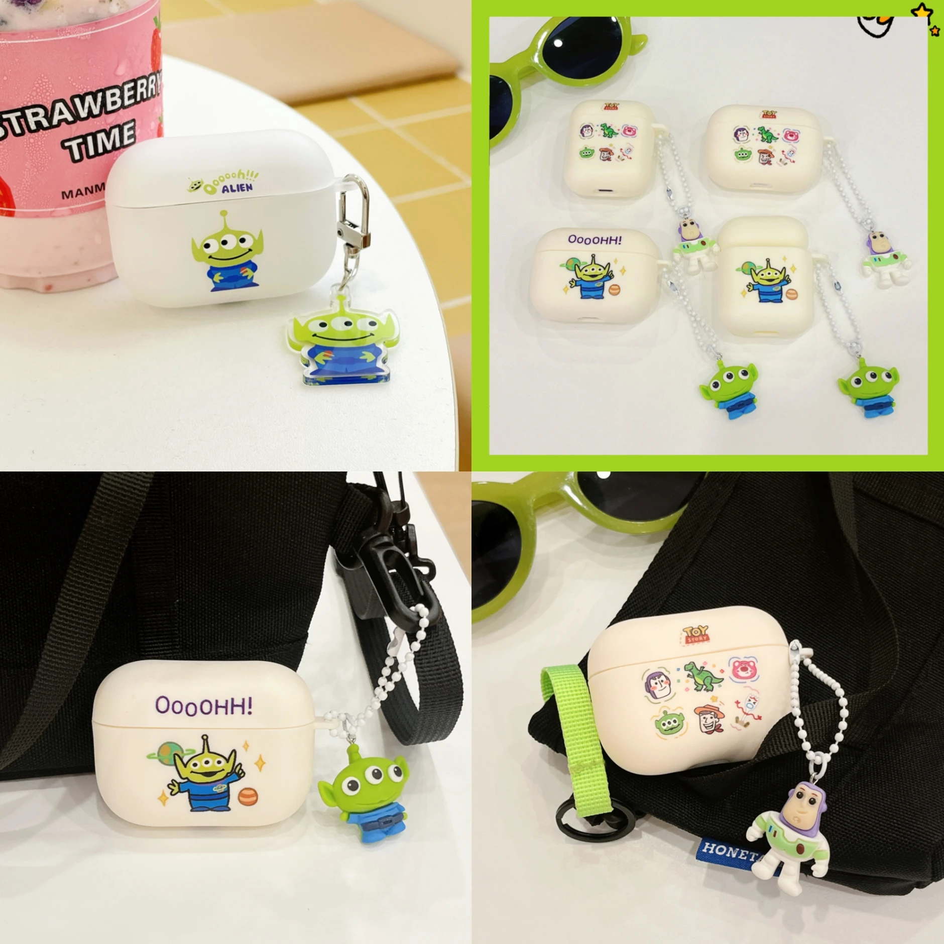 

Cartoon Disney Toy Story Earphone Case For Airpods 4 3 2 1 Pro2 and Pro Cute Alien Soft Matte TPU With Pendant Protective Cover