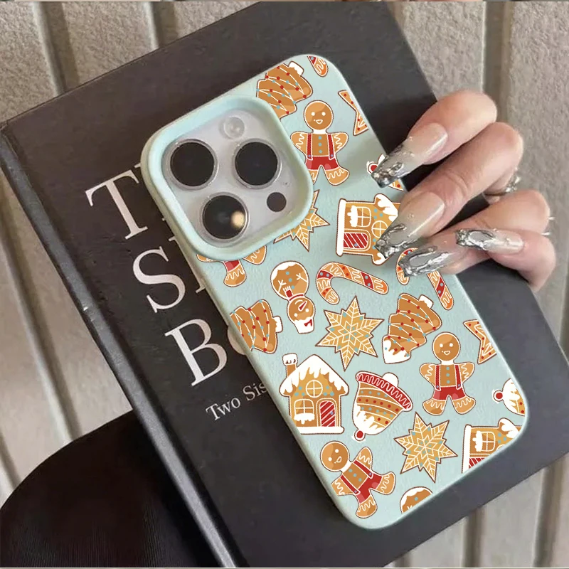 جديد INS عيد الميلاد لطيف الزنجبيل قضية الهاتف آيفون 17 ProMax 16 15 14 13 12 11 XS XR 7 8 Plus 17Air 16E غطاء مقاوم للصدمات