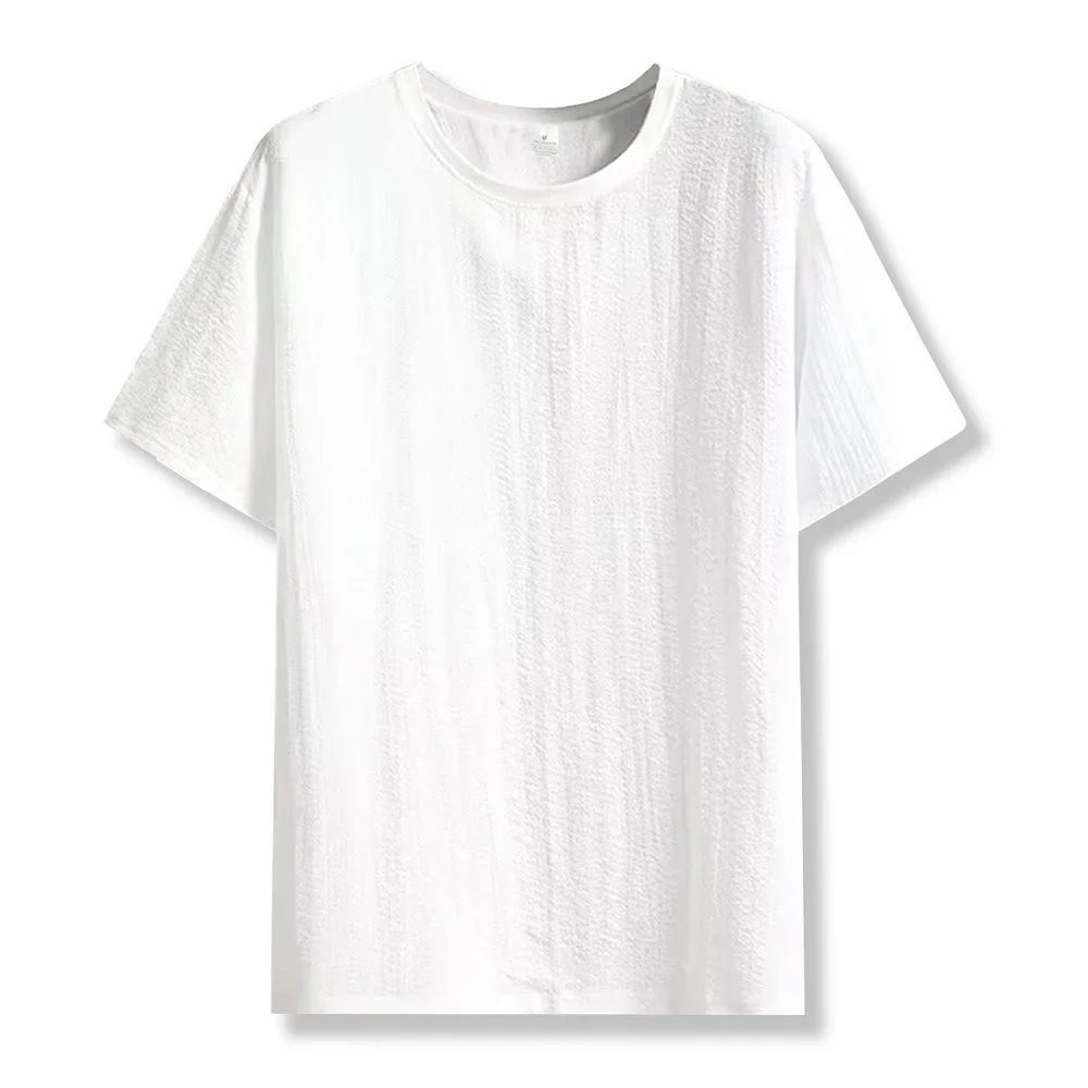 New Men's Casual T Shirt Ant Wrinkles T-Shirt Summer Half-Sleeved Loose Fashion T Shirt Base Shirt Solid Handsome Short-Sleeved
