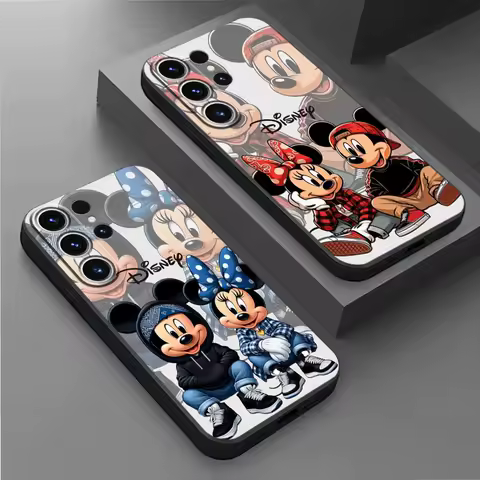 Disney Mickey Minnie Phone Case for Samsung Galaxy S21 FE S25 S22 Plus S20 S23 Ultra S24 Ultra S21 5G S23 Plus Silicone Cover