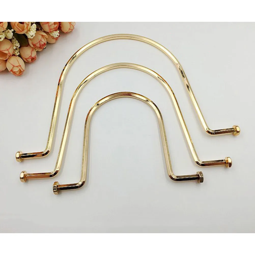 

2Pcs U Shape Handbag Handles Durable Classic Design Replacement Straps DIY Purse Making Handle Repair Accessories