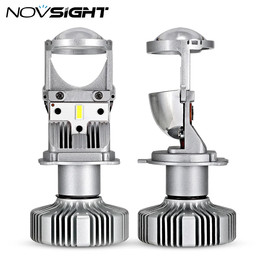 NOVSIGHT H4/9003/HB2 Hi/Lo LED Projector Lens Car Headlight Bulbs 80W 12000LM 6500K Plug and Play Headlamp Auto Accessories