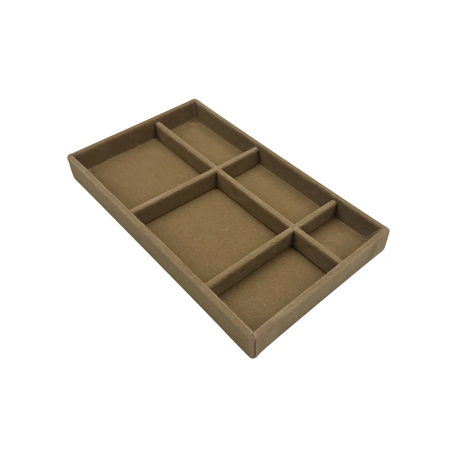Flocking Jewelry Box, Brown Color, Elegant Storage