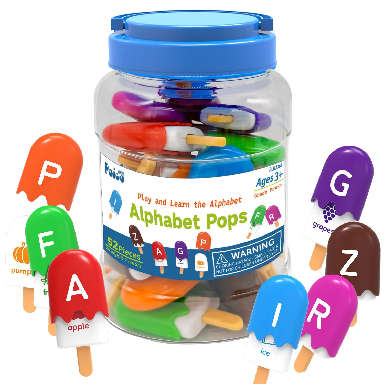 Preschool Letter Recognition Popsicle Toy Alphabet Matching Game Educational Playset For Homeschool Toddler Activity Gift